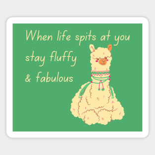 Lispe Alpaca Llama Vicuna Stay Fluffy & Fabulous Seated Magnet